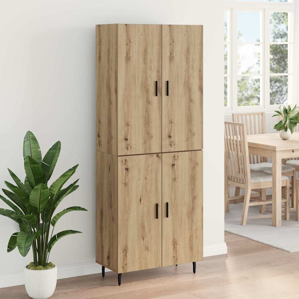 Vysoký Bufet 2 Ks Artisanový Dub 69,5 X 34 X 180 Cm