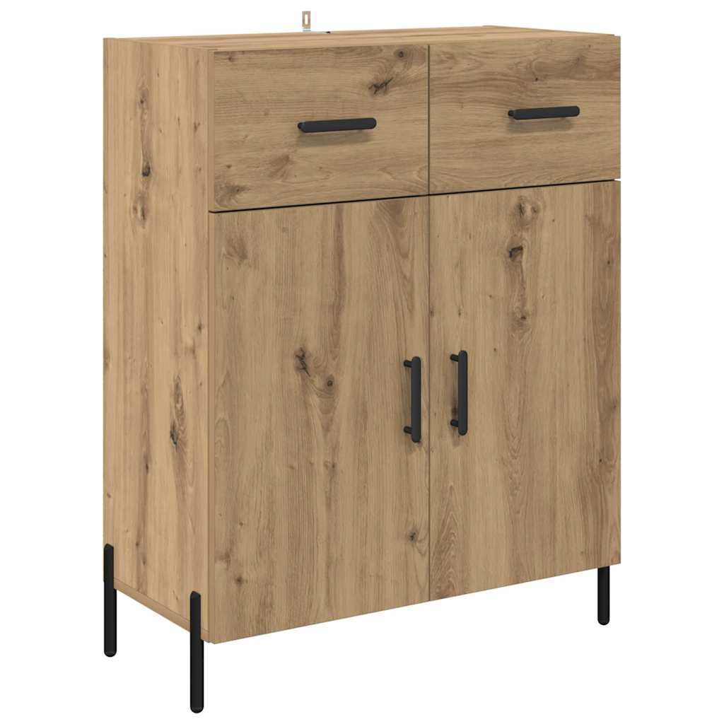 Vysoký Bufet Artisanový Dub 69,5 X 34 X 180 Cm Kompozitní Dřevo