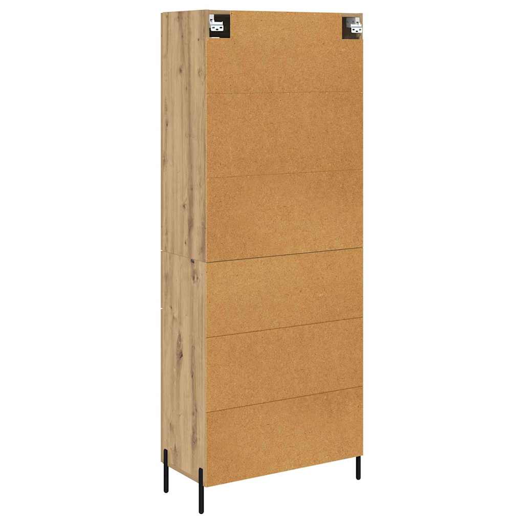 Vysoký Bufet Artisanový Dub 69,5 X 34 X 180 Cm Kompozitní Dřevo