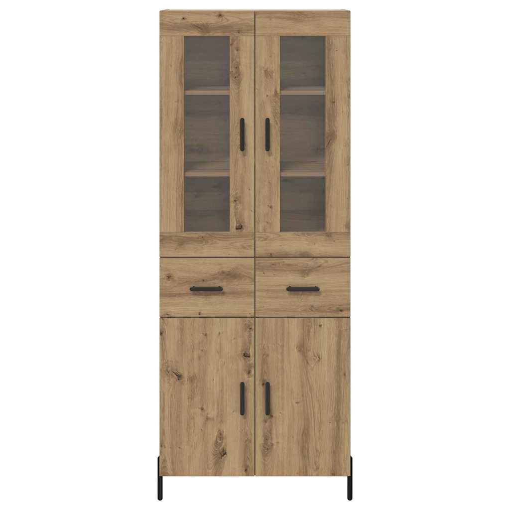 Vysoký Bufet Artisanový Dub 69,5 X 34 X 180 Cm Kompozitní Dřevo