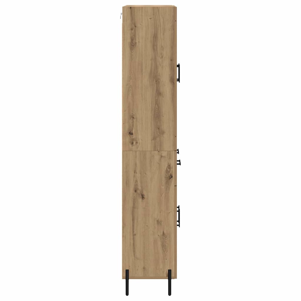 Vysoký Bufet Artisanový Dub 69,5 X 34 X 180 Cm Kompozitní Dřevo