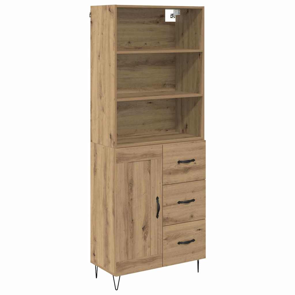 Vysoký Bufet 2 Ks Artisanový Dub 69,5 X 34 X 180 Cm