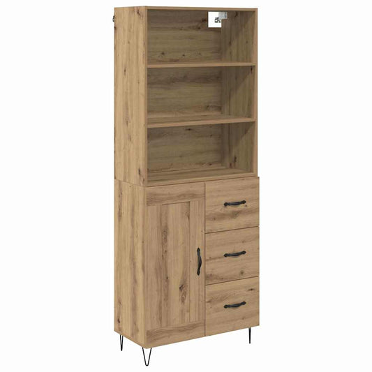 Vysoký Bufet 2 Ks Artisanový Dub 69,5 X 34 X 180 Cm