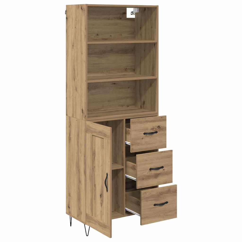 Vysoký Bufet 2 Ks Artisanový Dub 69,5 X 34 X 180 Cm