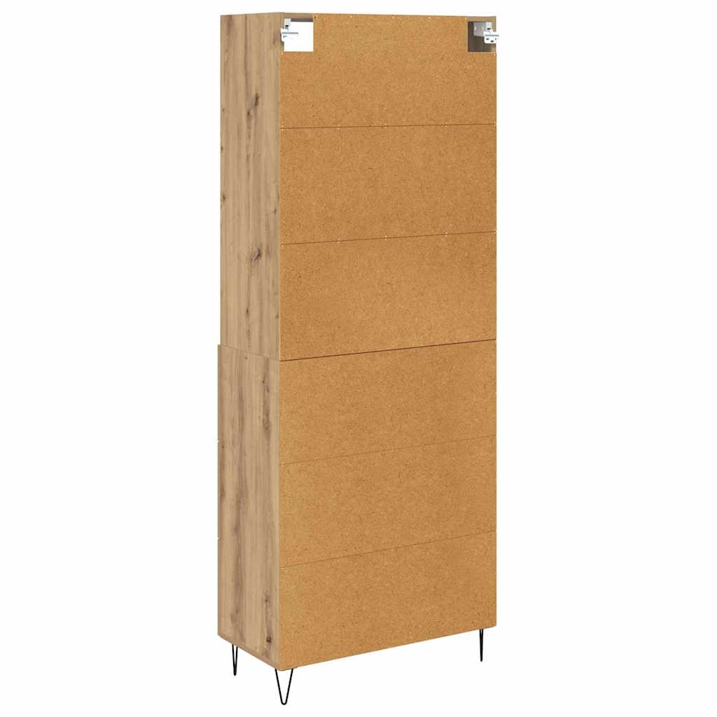 Vysoký Bufet 2 Ks Artisanový Dub 69,5 X 34 X 180 Cm