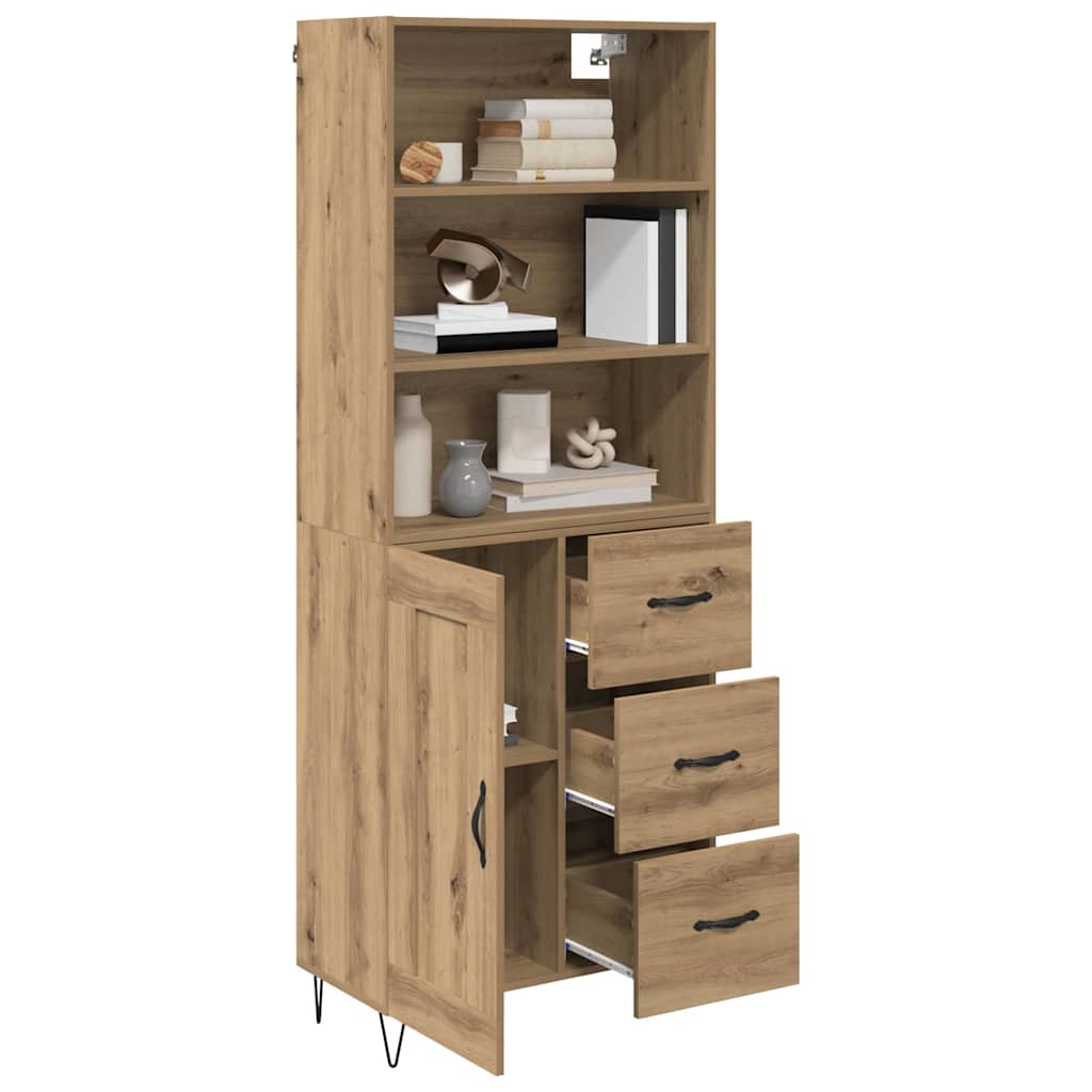 Vysoký Bufet 2 Ks Artisanový Dub 69,5 X 34 X 180 Cm