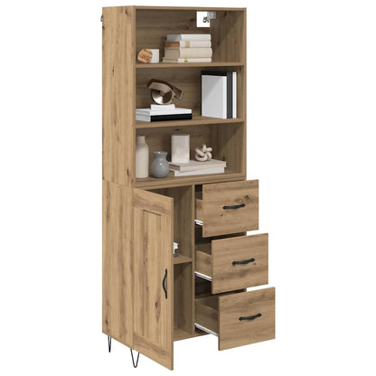 Vysoký Bufet 2 Ks Artisanový Dub 69,5 X 34 X 180 Cm