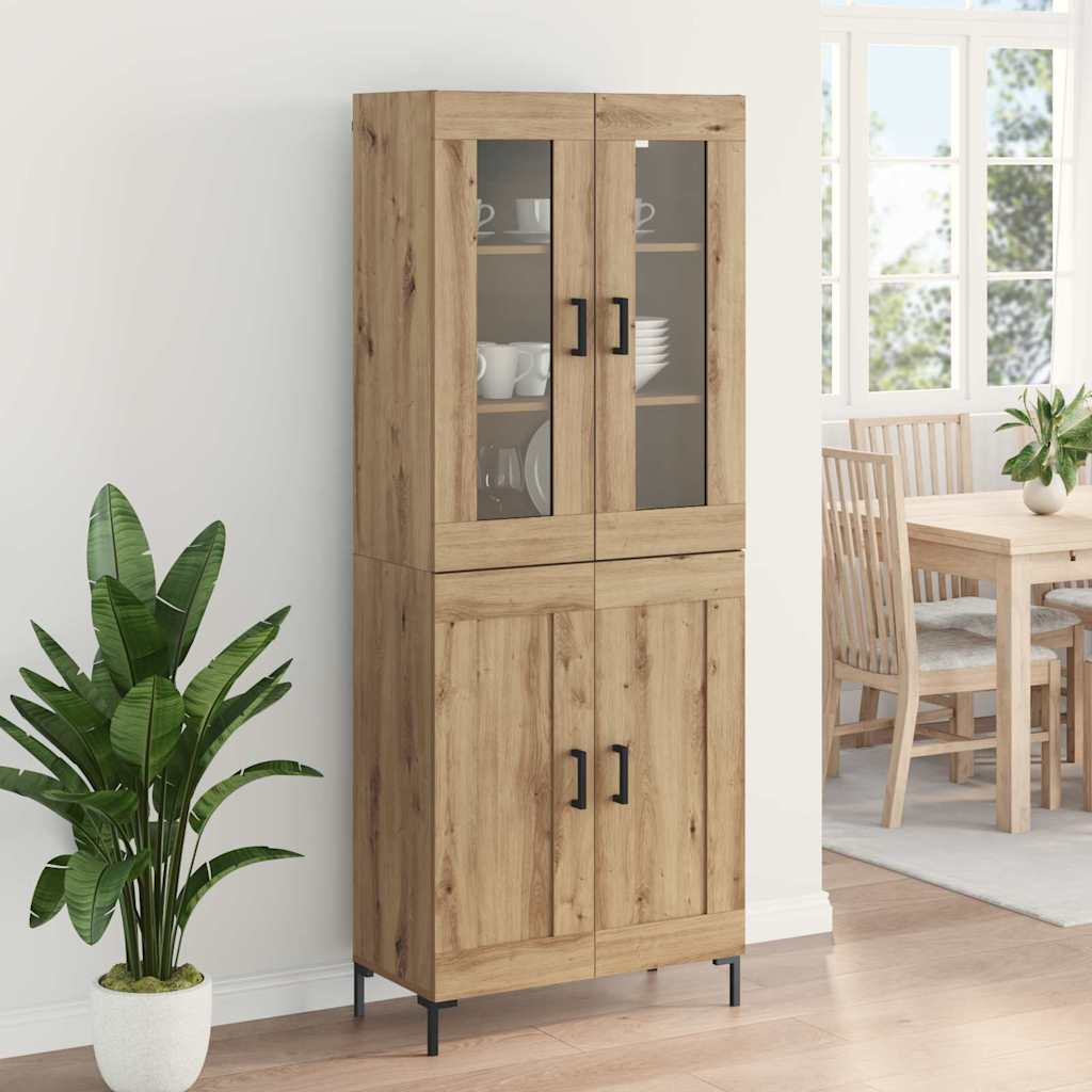 Vysoký Bufet 2 Ks Artisanový Dub 69,5 X 34 X 180 Cm