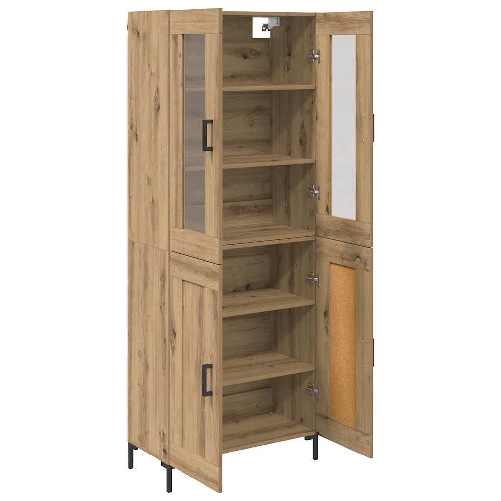 Vysoký Bufet 2 Ks Artisanový Dub 69,5 X 34 X 180 Cm