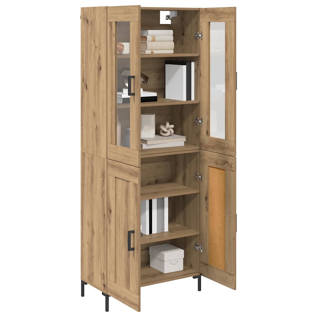 Vysoký Bufet 2 Ks Artisanový Dub 69,5 X 34 X 180 Cm