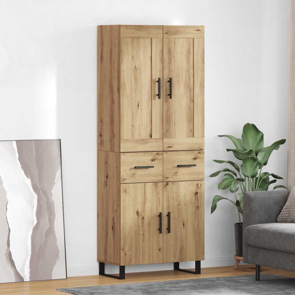 Vysoký Bufet 2 Ks Artisanový Dub 69,5 X 34 X 180 Cm