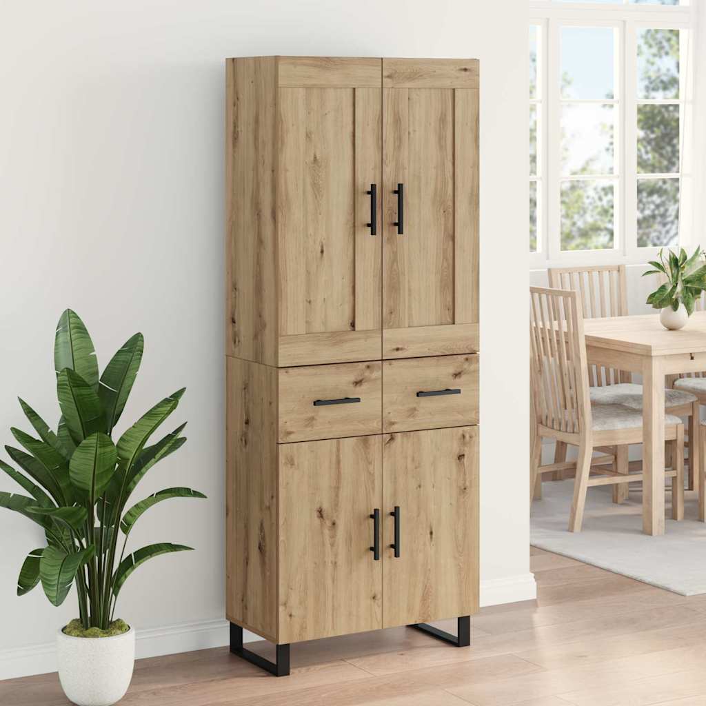 Vysoký Bufet 2 Ks Artisanový Dub 69,5 X 34 X 180 Cm
