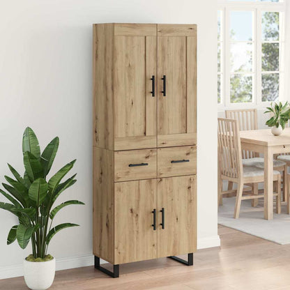Vysoký Bufet 2 Ks Artisanový Dub 69,5 X 34 X 180 Cm