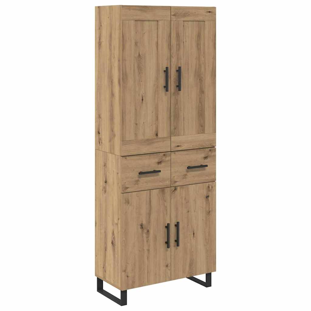 Vysoký Bufet 2 Ks Artisanový Dub 69,5 X 34 X 180 Cm