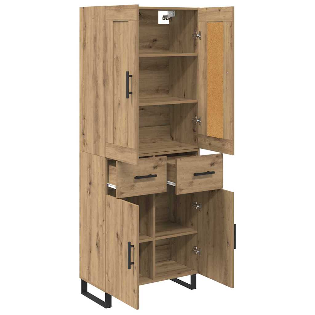 Vysoký Bufet 2 Ks Artisanový Dub 69,5 X 34 X 180 Cm