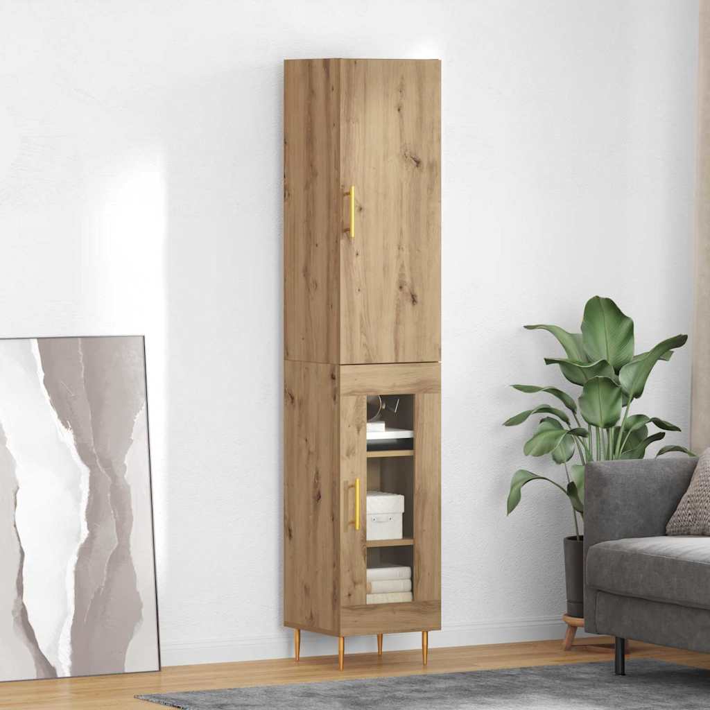 Vysoký Bufet 2 Ks Artisanový Dub 34,5 X 34 X 180 Cm