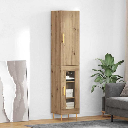 Vysoký Bufet 2 Ks Artisanový Dub 34,5 X 34 X 180 Cm