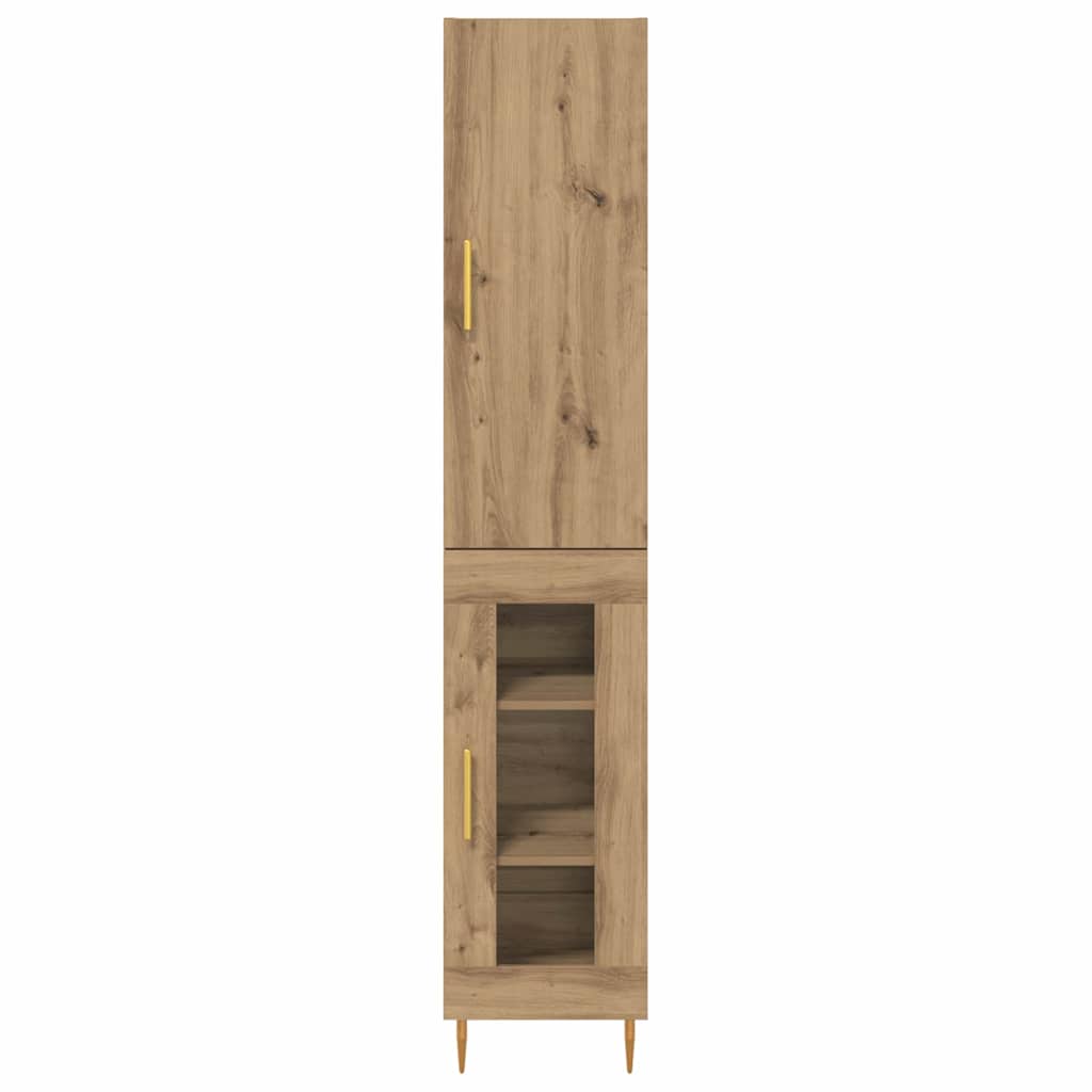 Vysoký Bufet 2 Ks Artisanový Dub 34,5 X 34 X 180 Cm