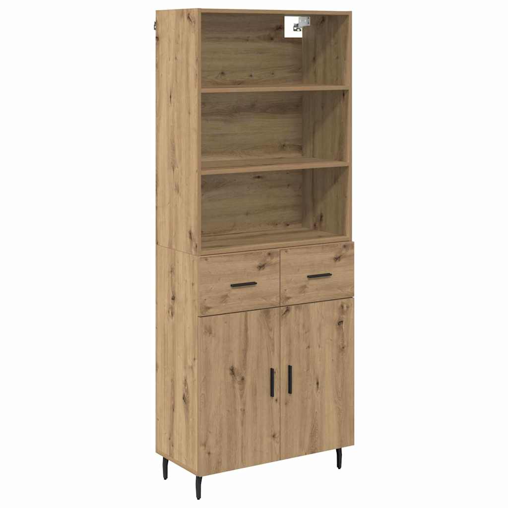 Vysoký Bufet 2 Ks Artisanový Dub 69,5 X 32,5 X 180 Cm