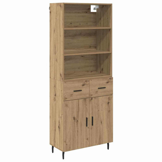 Vysoký Bufet 2 Ks Artisanový Dub 69,5 X 32,5 X 180 Cm