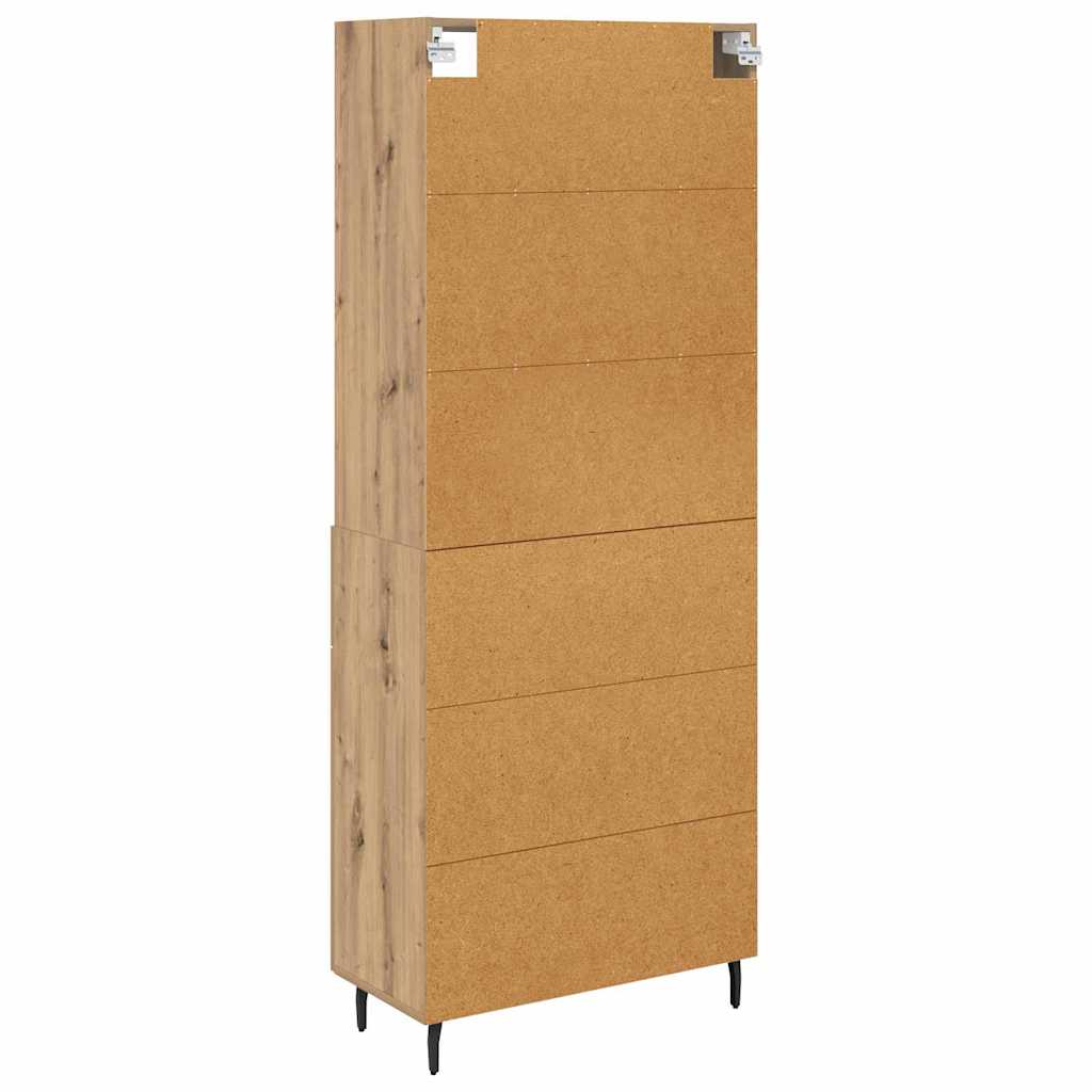 Vysoký Bufet 2 Ks Artisanový Dub 69,5 X 32,5 X 180 Cm