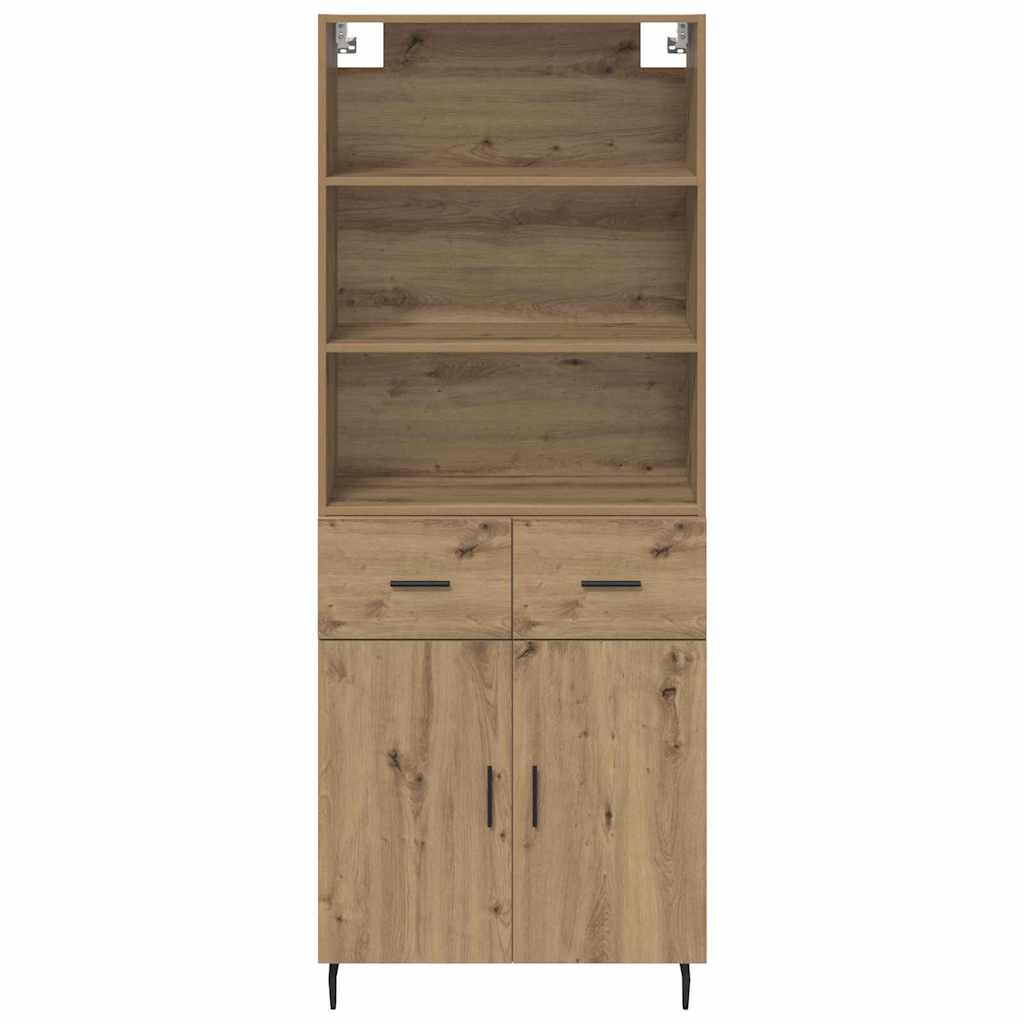 Vysoký Bufet 2 Ks Artisanový Dub 69,5 X 32,5 X 180 Cm