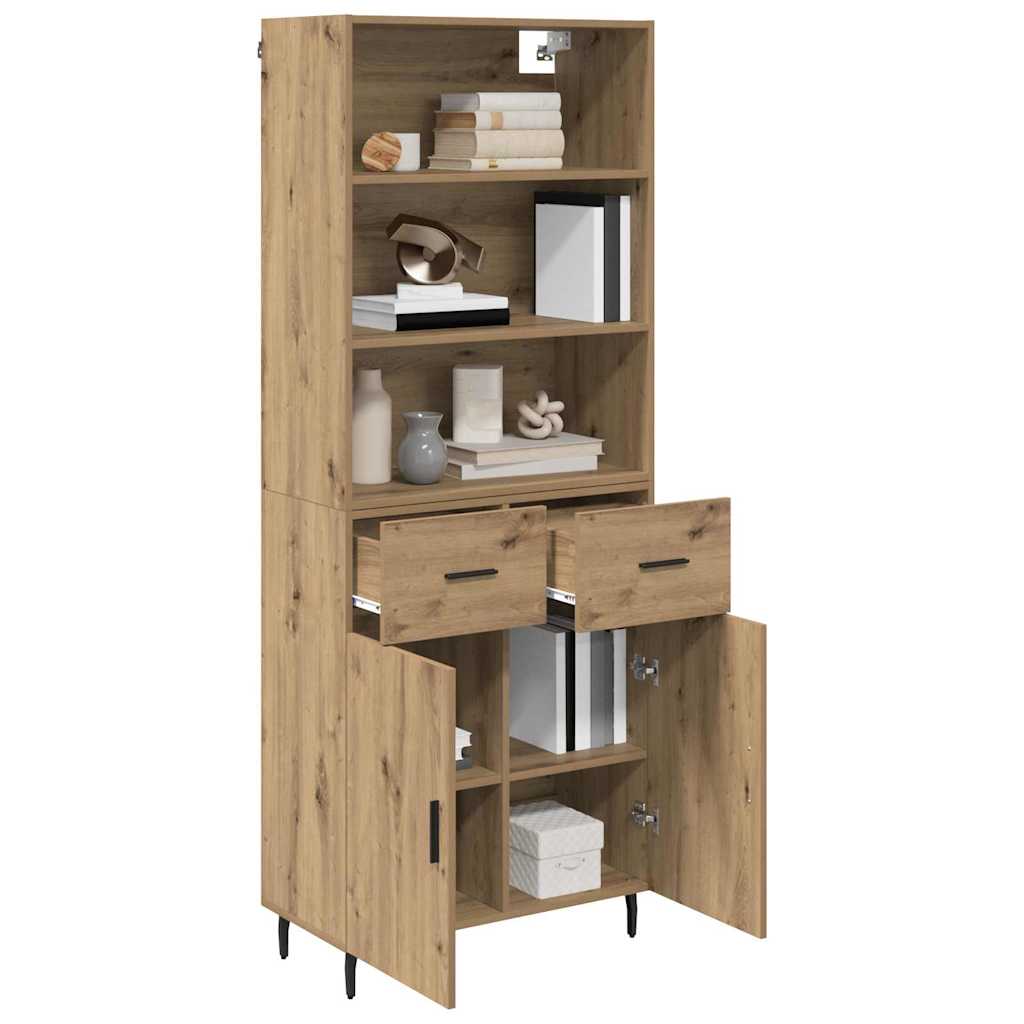 Vysoký Bufet 2 Ks Artisanový Dub 69,5 X 32,5 X 180 Cm