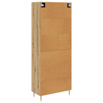 Vysoký Bufet Artisanový Dub 69,5 X 34 X 180 Cm Kompozitní Dřevo