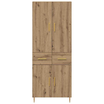 Vysoký Bufet Artisanový Dub 69,5 X 34 X 180 Cm Kompozitní Dřevo