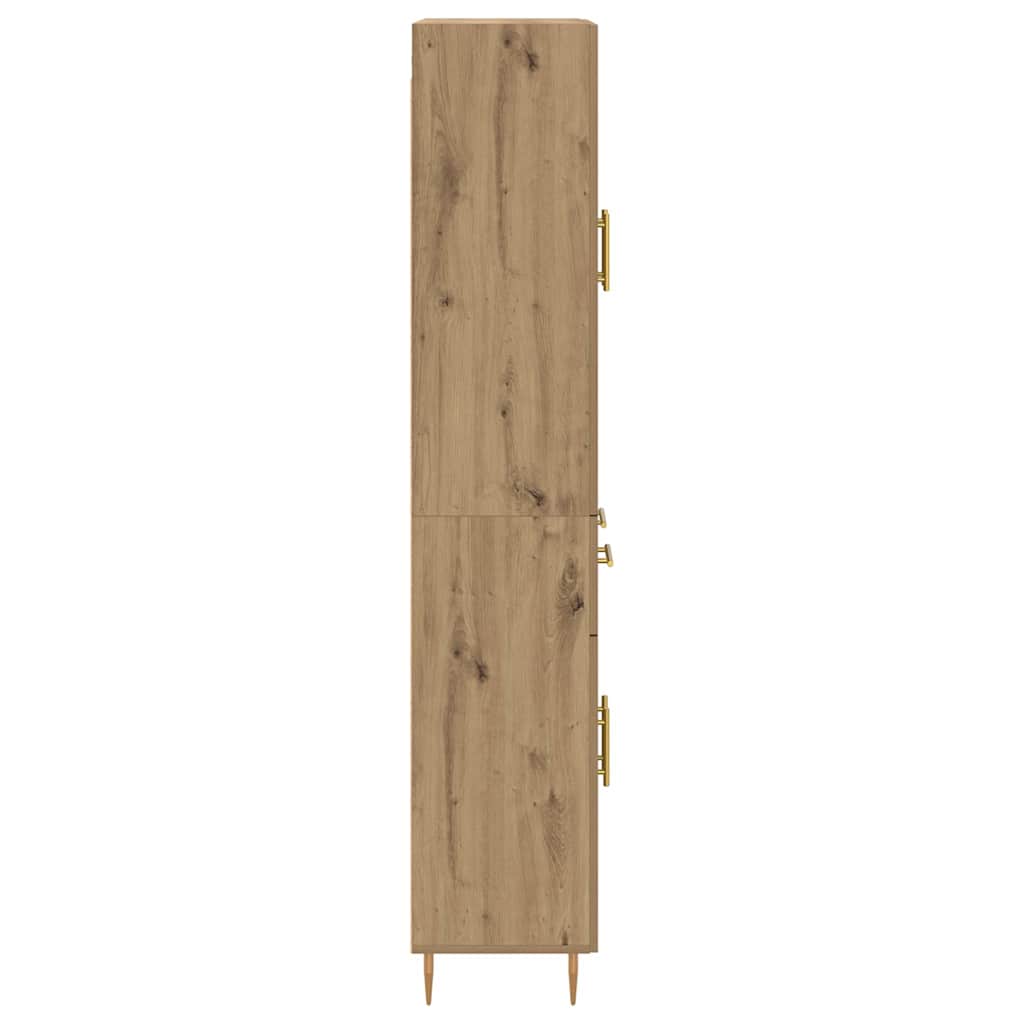 Vysoký Bufet Artisanový Dub 69,5 X 34 X 180 Cm Kompozitní Dřevo