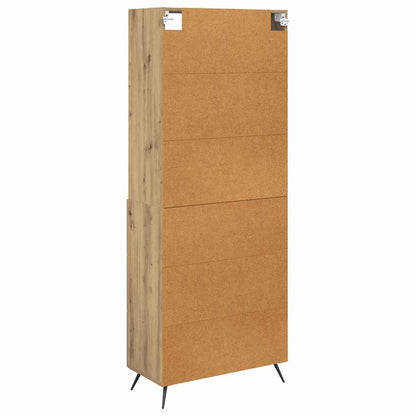 Vysoký Bufet Artisanový Dub 69,5 X 34 X 180 Cm Kompozitní Dřevo