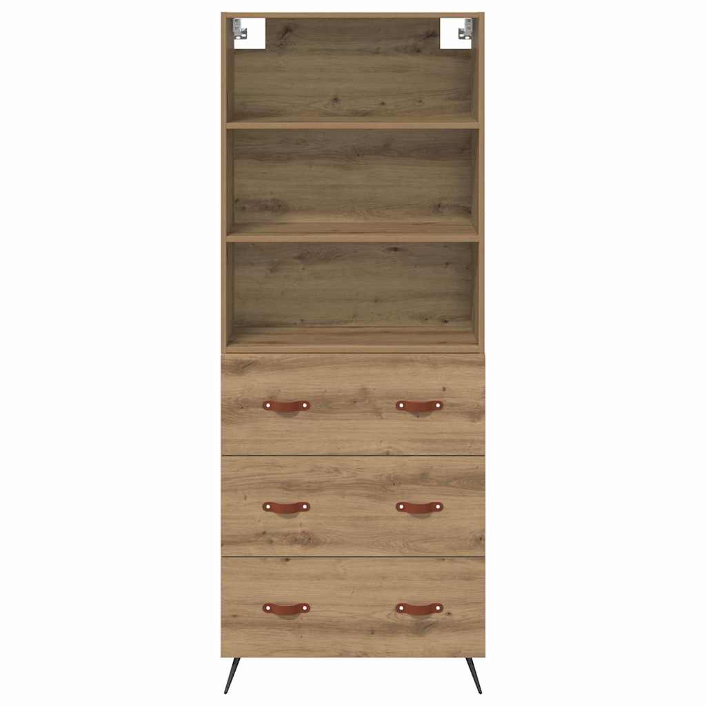 Vysoký Bufet Artisanový Dub 69,5 X 34 X 180 Cm Kompozitní Dřevo