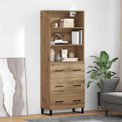 Vysoký Bufet 2 Ks Artisanový Dub 69,5 X 34 X 180 Cm