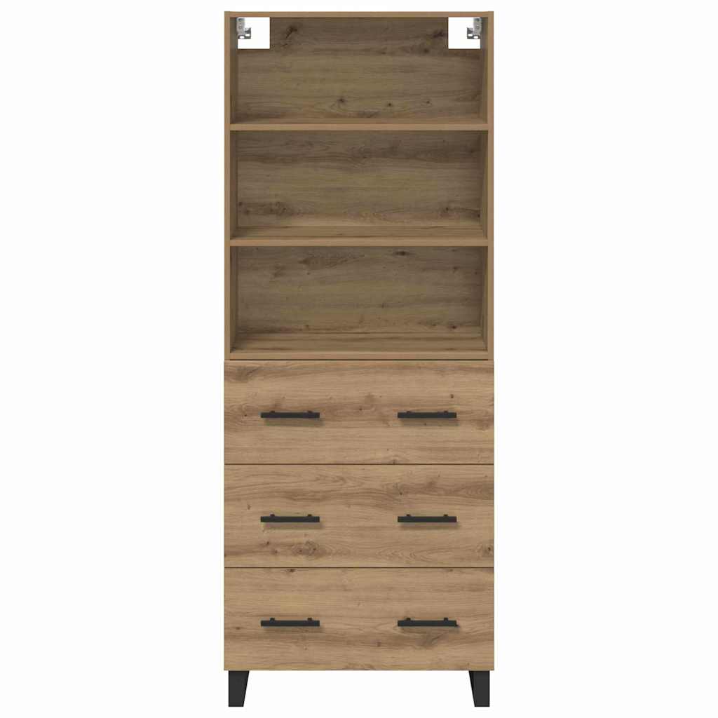 Vysoký Bufet 2 Ks Artisanový Dub 69,5 X 34 X 180 Cm