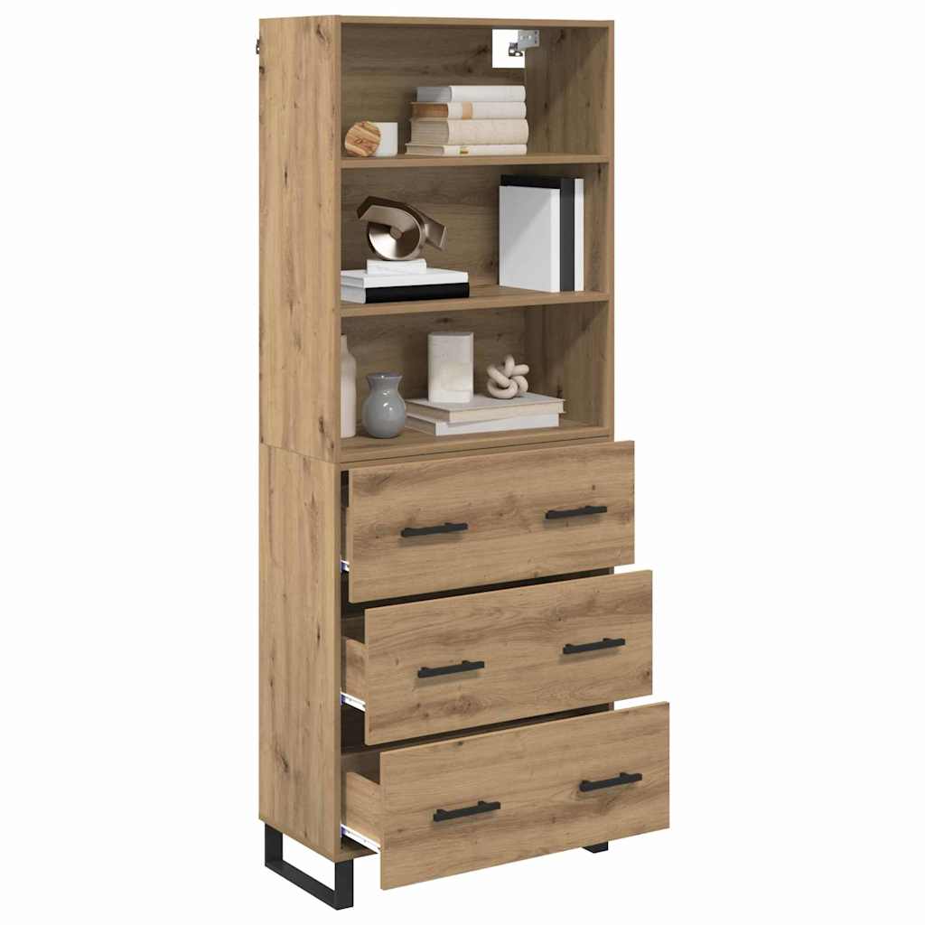 Vysoký Bufet 2 Ks Artisanový Dub 69,5 X 34 X 180 Cm