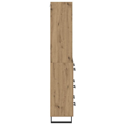 Vysoký Bufet 2 Ks Artisanový Dub 69,5 X 34 X 180 Cm