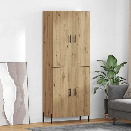 Vysoký Bufet Artisanový Dub 69,5 X 34 X 180 Cm Kompozitní Dřevo