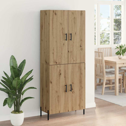 Vysoký Bufet Artisanový Dub 69,5 X 34 X 180 Cm Kompozitní Dřevo