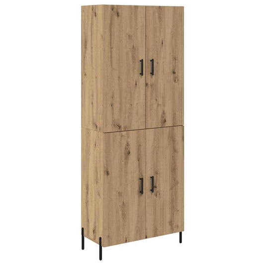 Vysoký Bufet Artisanový Dub 69,5 X 34 X 180 Cm Kompozitní Dřevo