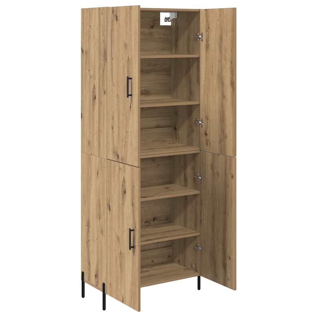 Vysoký Bufet Artisanový Dub 69,5 X 34 X 180 Cm Kompozitní Dřevo
