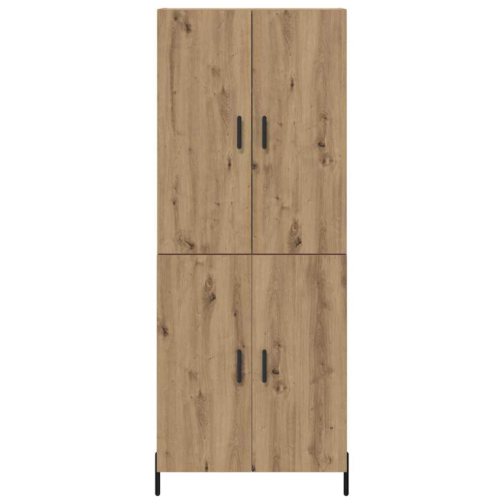 Vysoký Bufet Artisanový Dub 69,5 X 34 X 180 Cm Kompozitní Dřevo