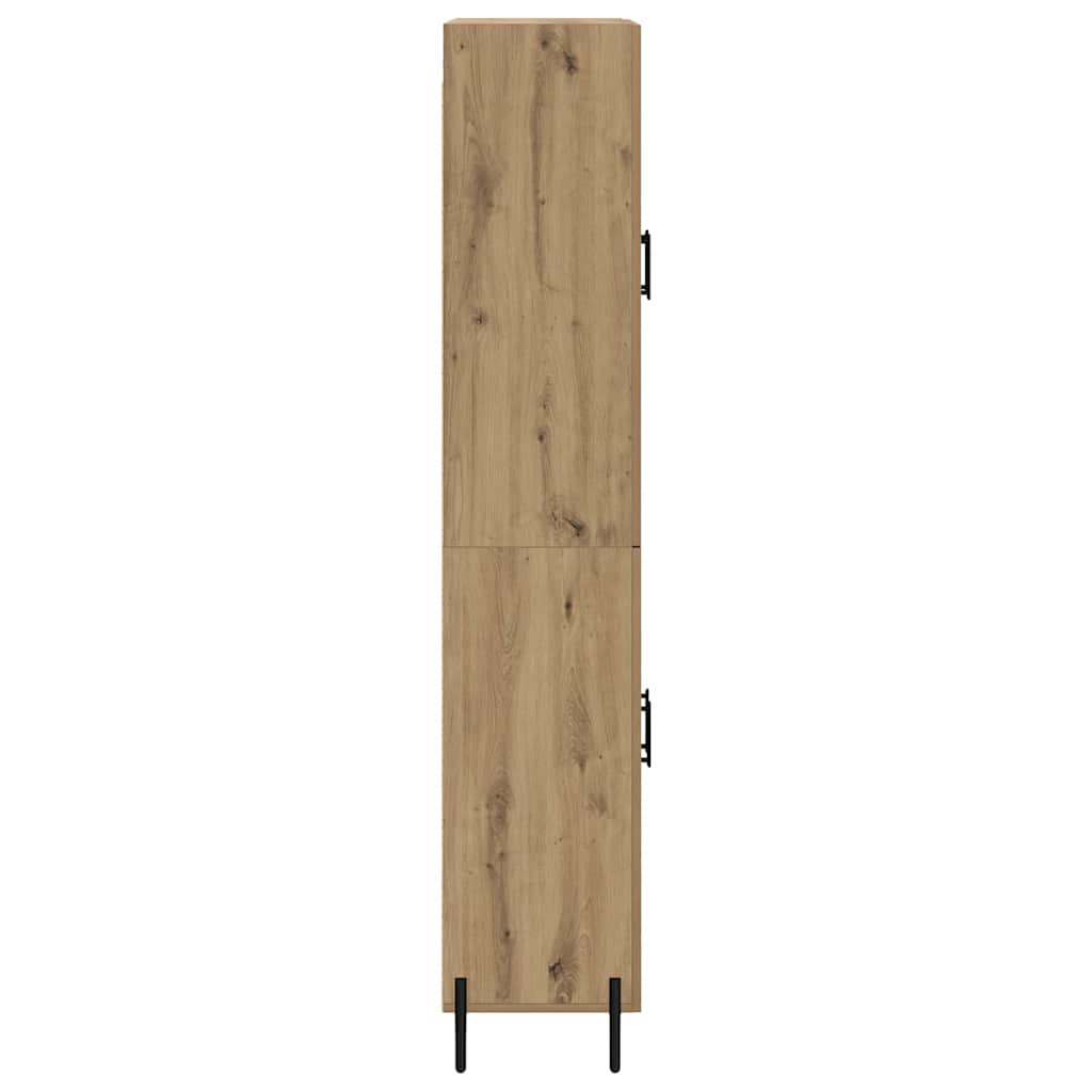 Vysoký Bufet Artisanový Dub 69,5 X 34 X 180 Cm Kompozitní Dřevo