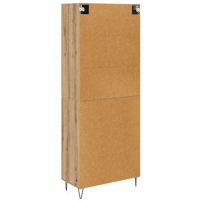 Vysoký Bufet Artisanový Dub 69,5 X 34 X 180 Cm Kompozitní Dřevo