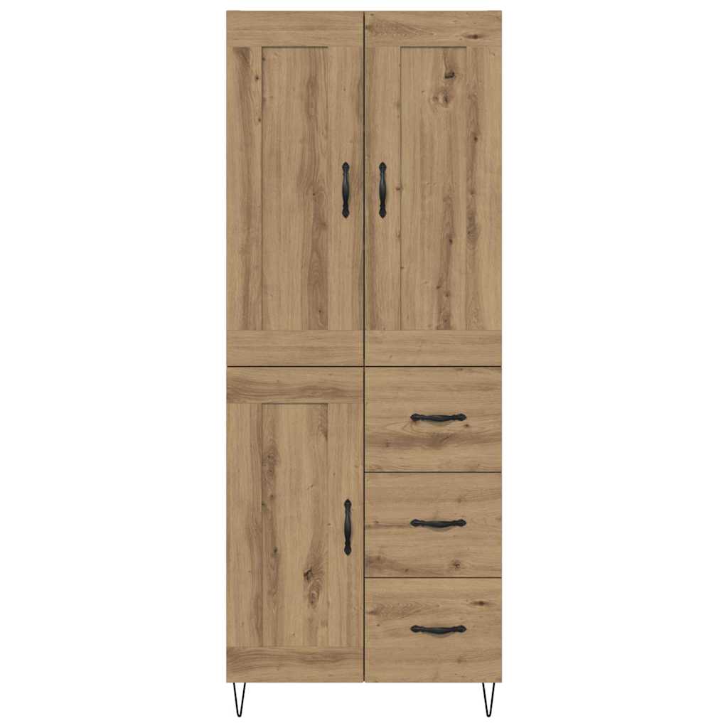 Vysoký Bufet Artisanový Dub 69,5 X 34 X 180 Cm Kompozitní Dřevo