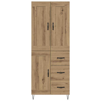 Vysoký Bufet Artisanový Dub 69,5 X 34 X 180 Cm Kompozitní Dřevo