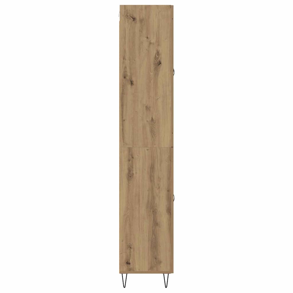 Vysoký Bufet Artisanový Dub 69,5 X 34 X 180 Cm Kompozitní Dřevo