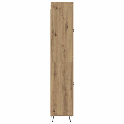 Vysoký Bufet Artisanový Dub 69,5 X 34 X 180 Cm Kompozitní Dřevo