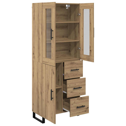 Vysoký Bufet 2 Ks Artisanový Dub 69,5 X 34 X 180 Cm