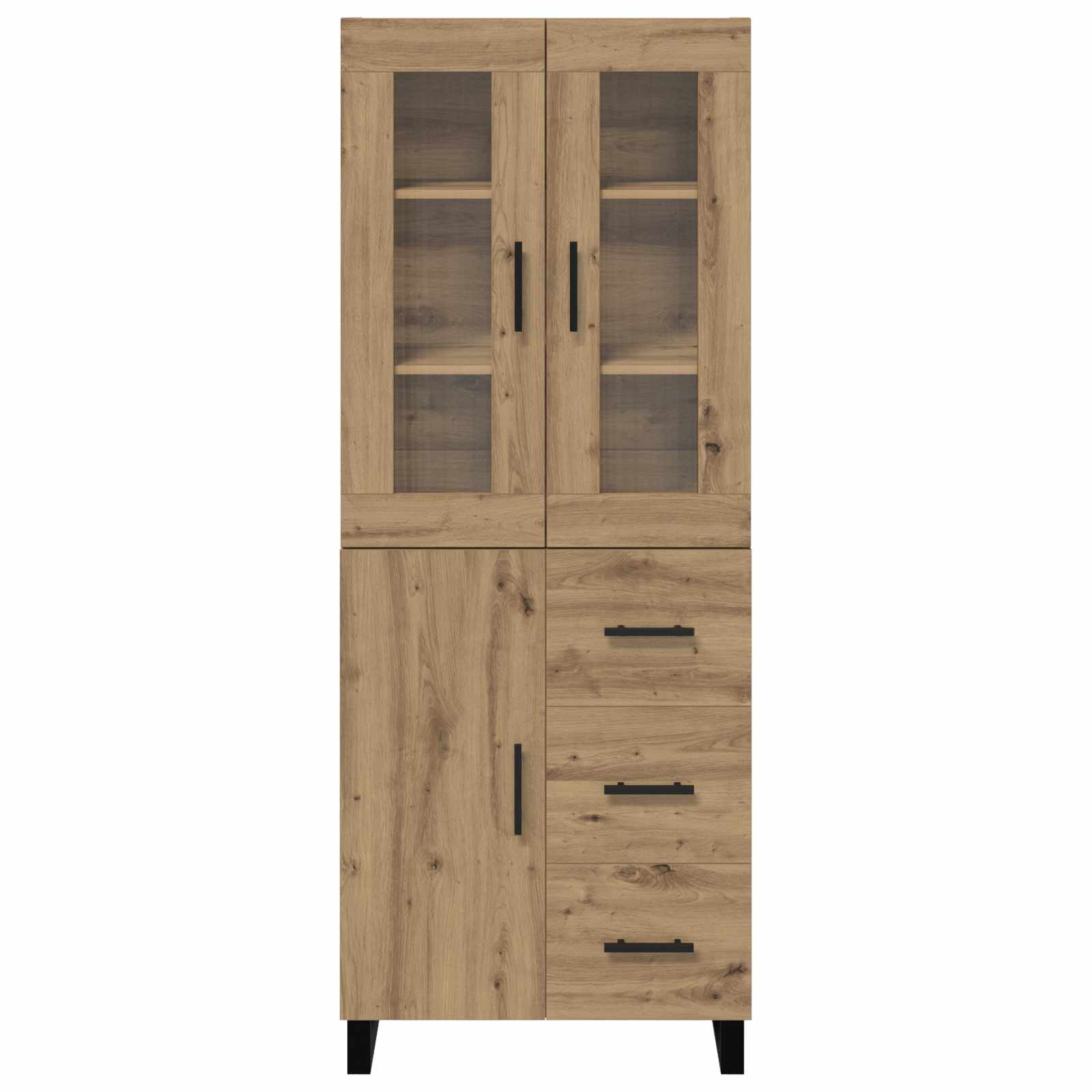Vysoký Bufet 2 Ks Artisanový Dub 69,5 X 34 X 180 Cm