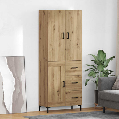 Vysoký Bufet Artisanový Dub 69,5 X 34 X 180 Cm Kompozitní Dřevo